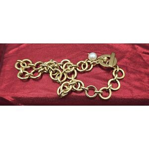 Spain Vidda Goldtone Chain Link w Pearl Accent Necklace